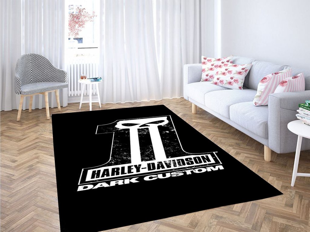 Harley Davidson Dark Custom Living Room Modern Carpet Rectangle Rug