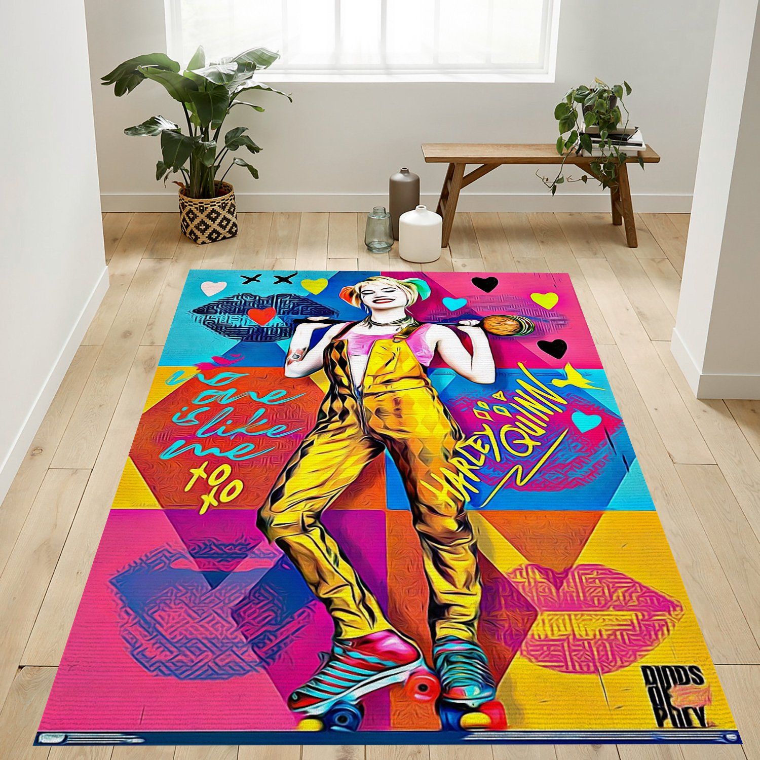 Harley Quinn Hammer Rectangle Rug – Custom Size And Printing