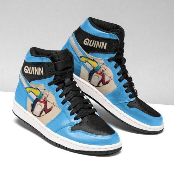 Harley Quinn Los Angeles Chargers Nfl Football Team Air Sneakers Sneakers Sport Sneakers High Top Air Jordan Sneaker, Air Jordan Hightop