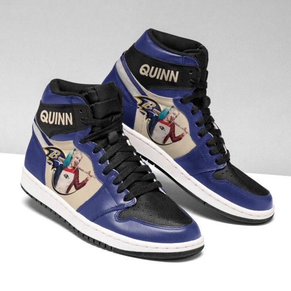Harley Quinn Nfl Baltimore Ravens Nfl Football Team Air Sneakers Sneakers Sport Sneakers High Top Air Jordan Sneaker, Air Jordan Hightop