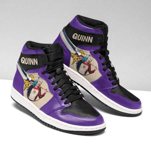 Harley Quinn Nfl Minnesota Vikings Nfl Football Team Air Sneakers Sneakers Sport Sneakers High Top Air Jordan Sneaker, Air Jordan Hightop