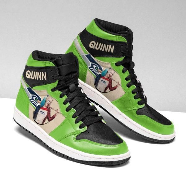 Harley Quinn Seattle Seahawks Nfl Football Team Air Sneakers Sneakers Sport Sneakers High Top Air Jordan Sneaker, Air Jordan Hightop
