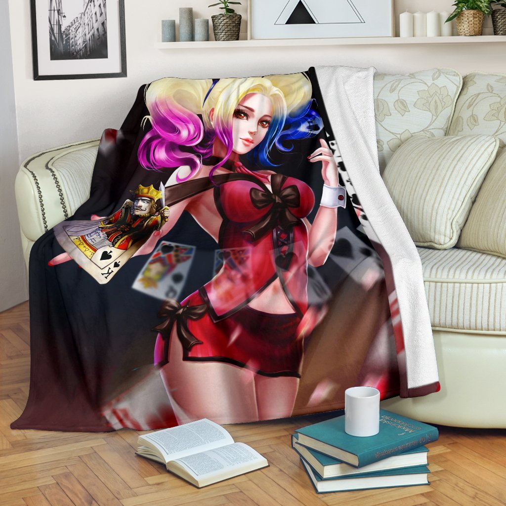 Harley Quinn Sherpa Blanket Cozy Blanket Fleece Blanket