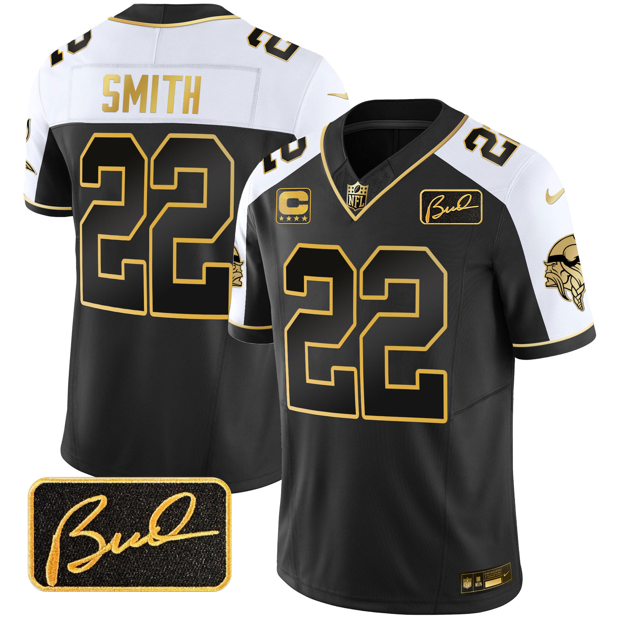 Harrison Smith Men's Minnesota Vikings Bud Grant Patch Gold Limited V2 Alternate Jersey - All Stitched