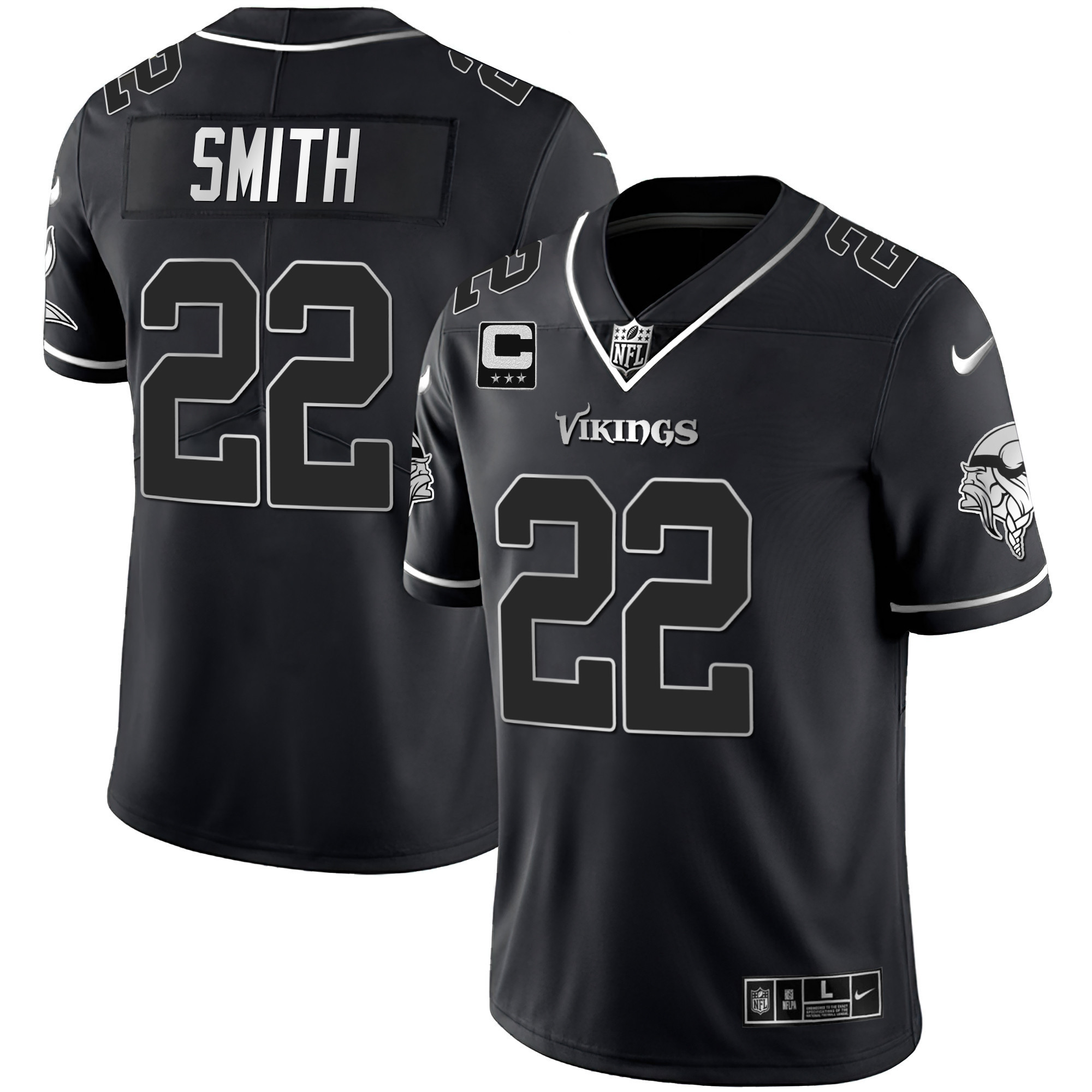 Harrison Smith Men's Minnesota Vikings Gold & Purple Black Silver Jersey - All Stitched