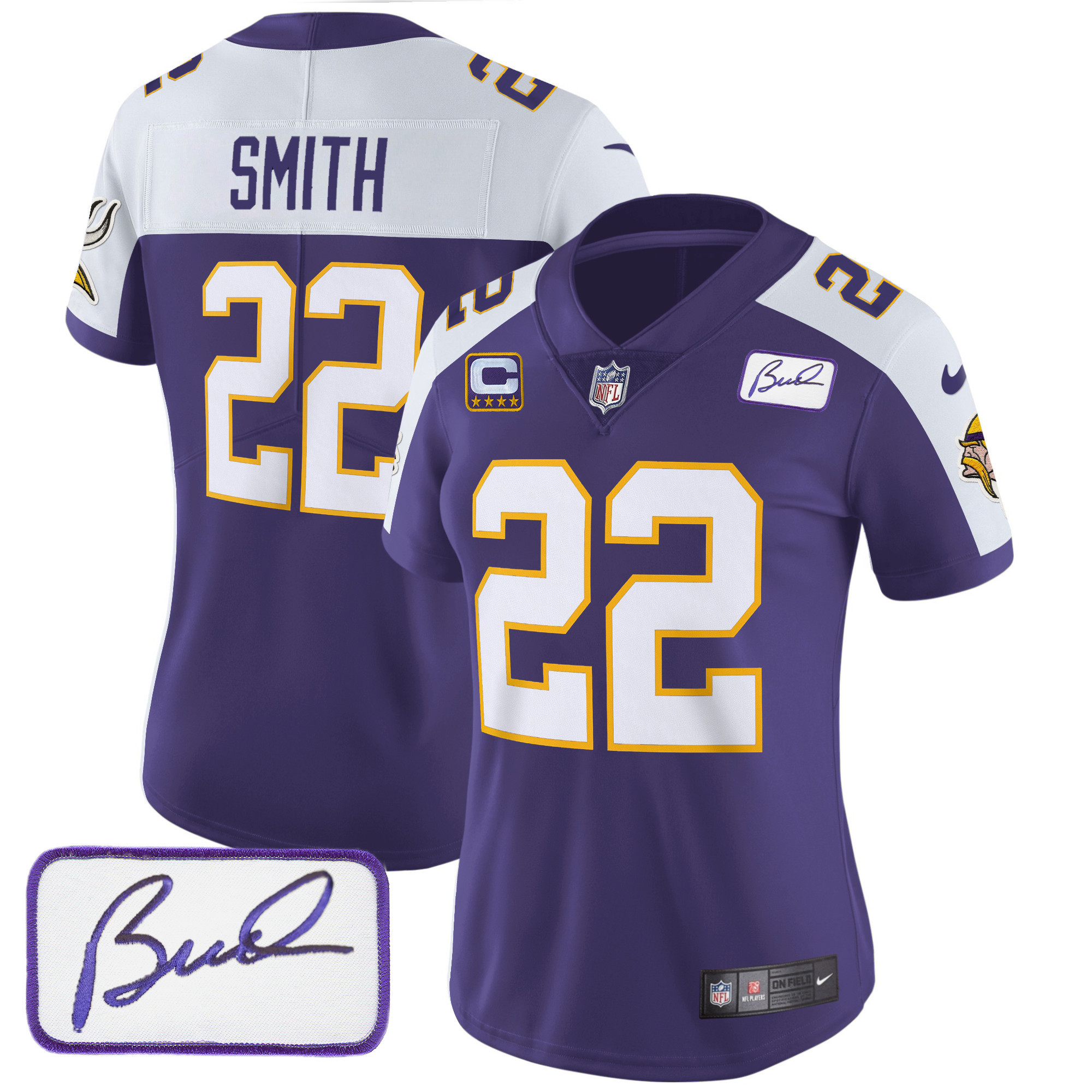 Harrison Smith Women's Minnesota Vikings Bud Grant Patch Classic Limited V3 Purple Alternate Jersey - All Stitched