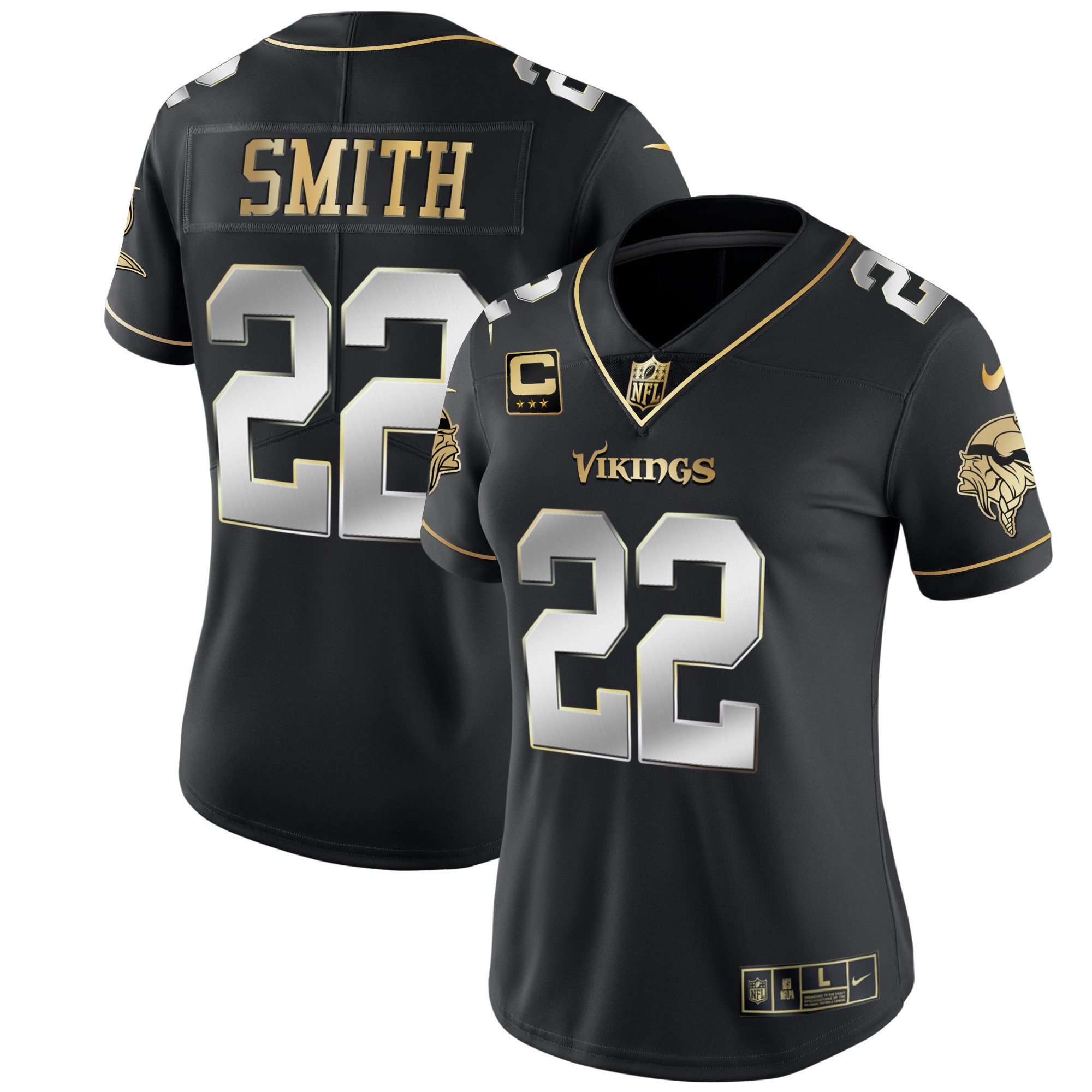 Harrison Smith Women's Minnesota Vikings White Gold & Black Gold Black Limited Jersey - All Stitched