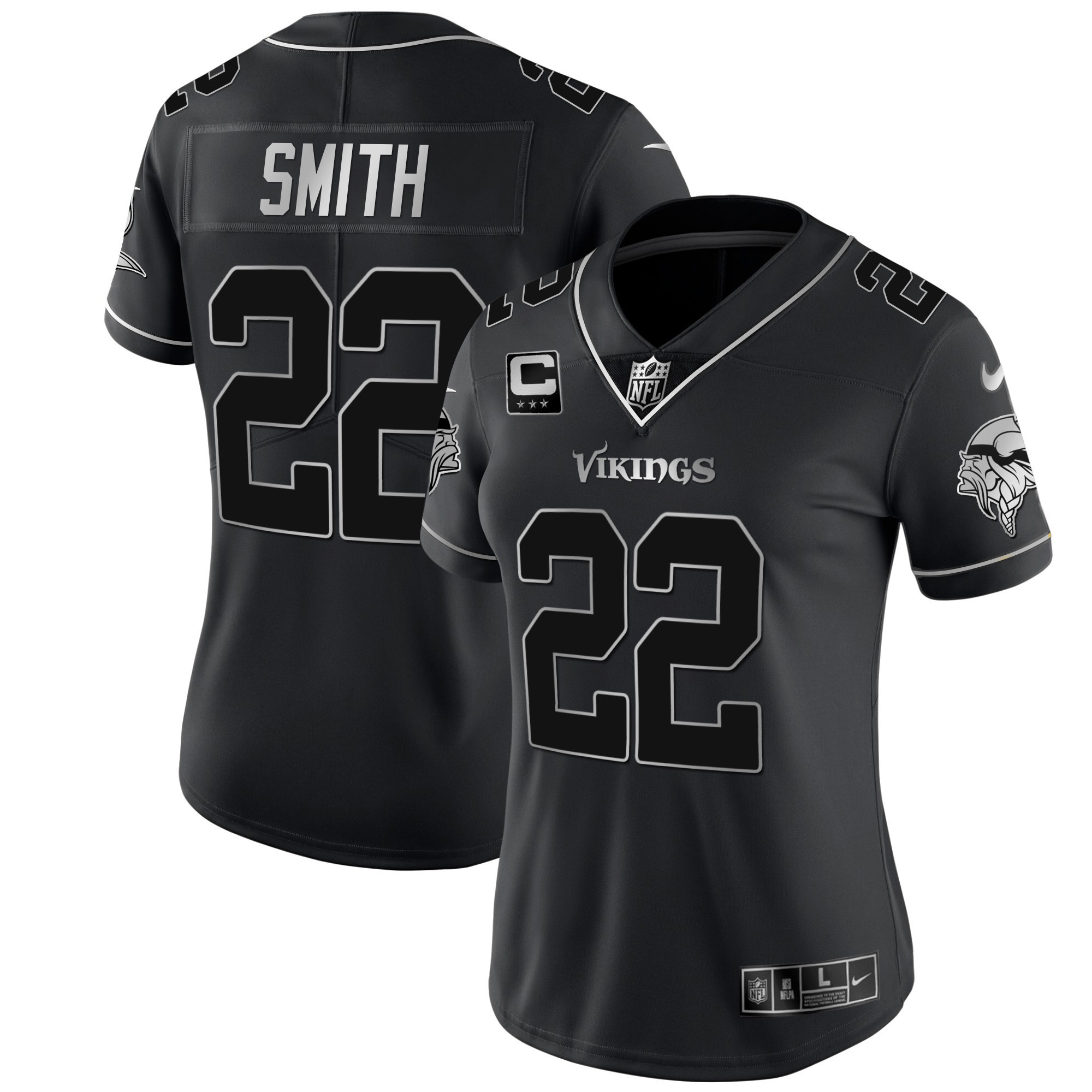 Harrison Smith Women's Minnesota Vikings White Gold & Black Gold Black Silver Jersey - All Stitched