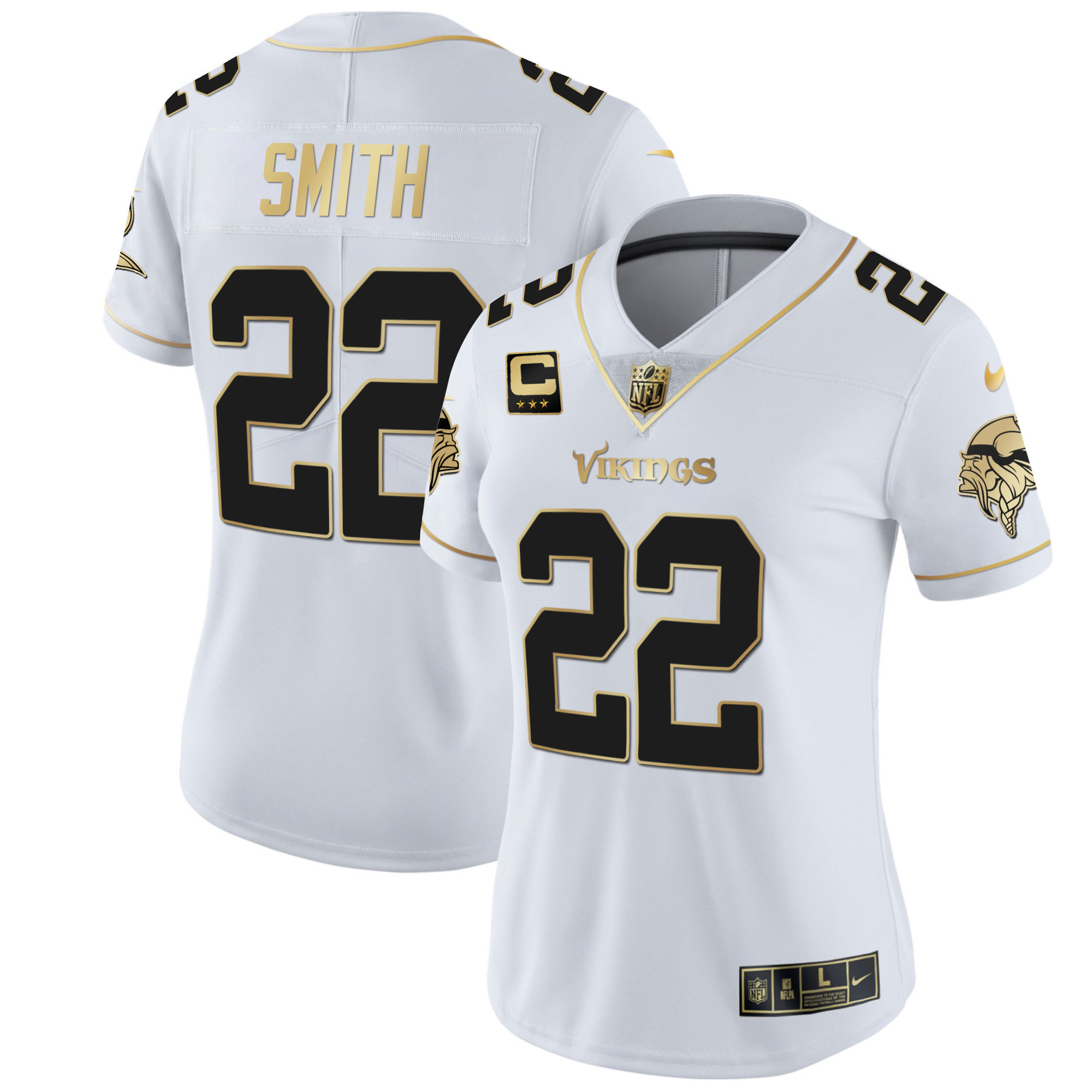 Harrison Smith Women's Minnesota Vikings White Gold & Black Gold Jersey - All Stitched