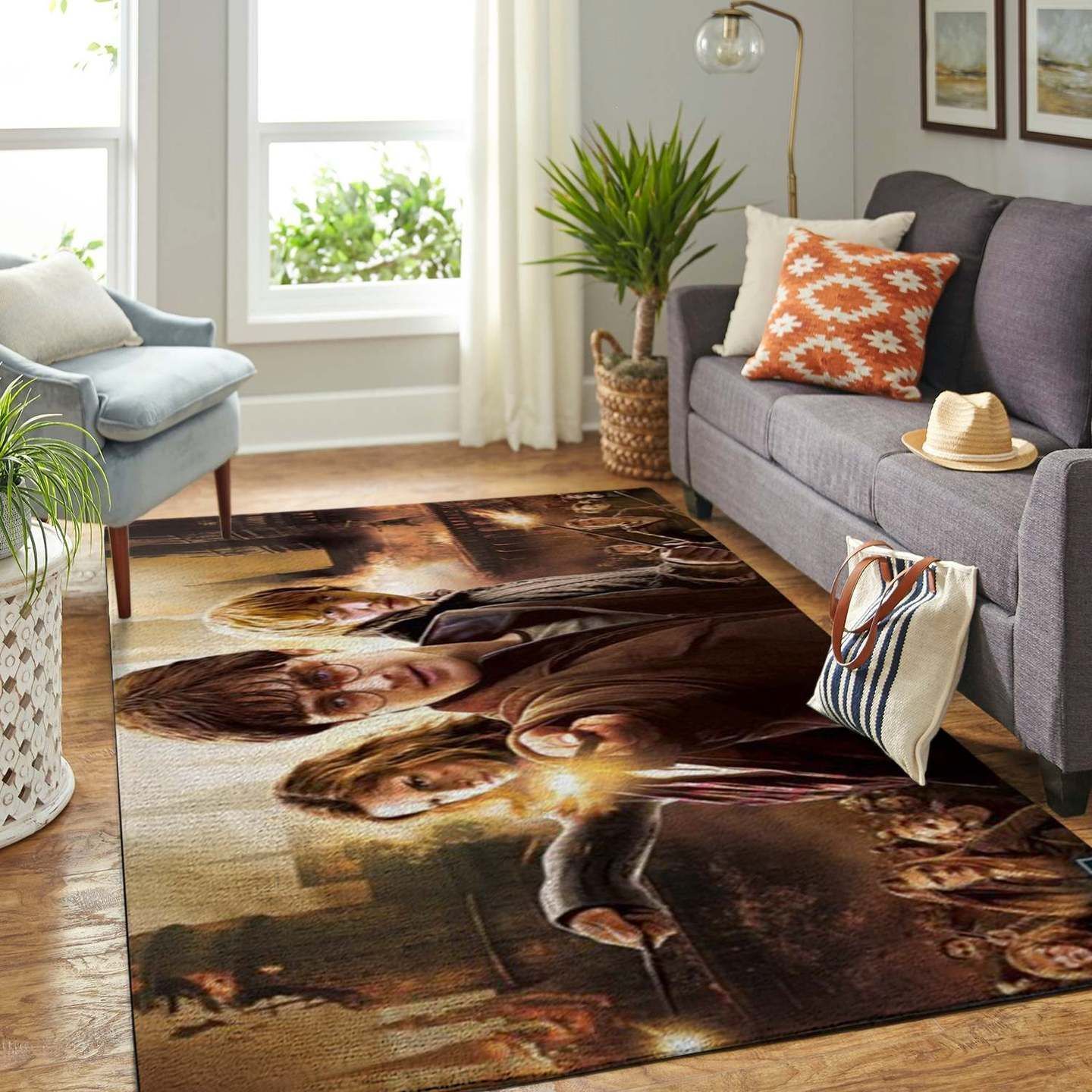 Harry Potter And Best Friends Area Rectangle Rug – Custom Size And Printing
