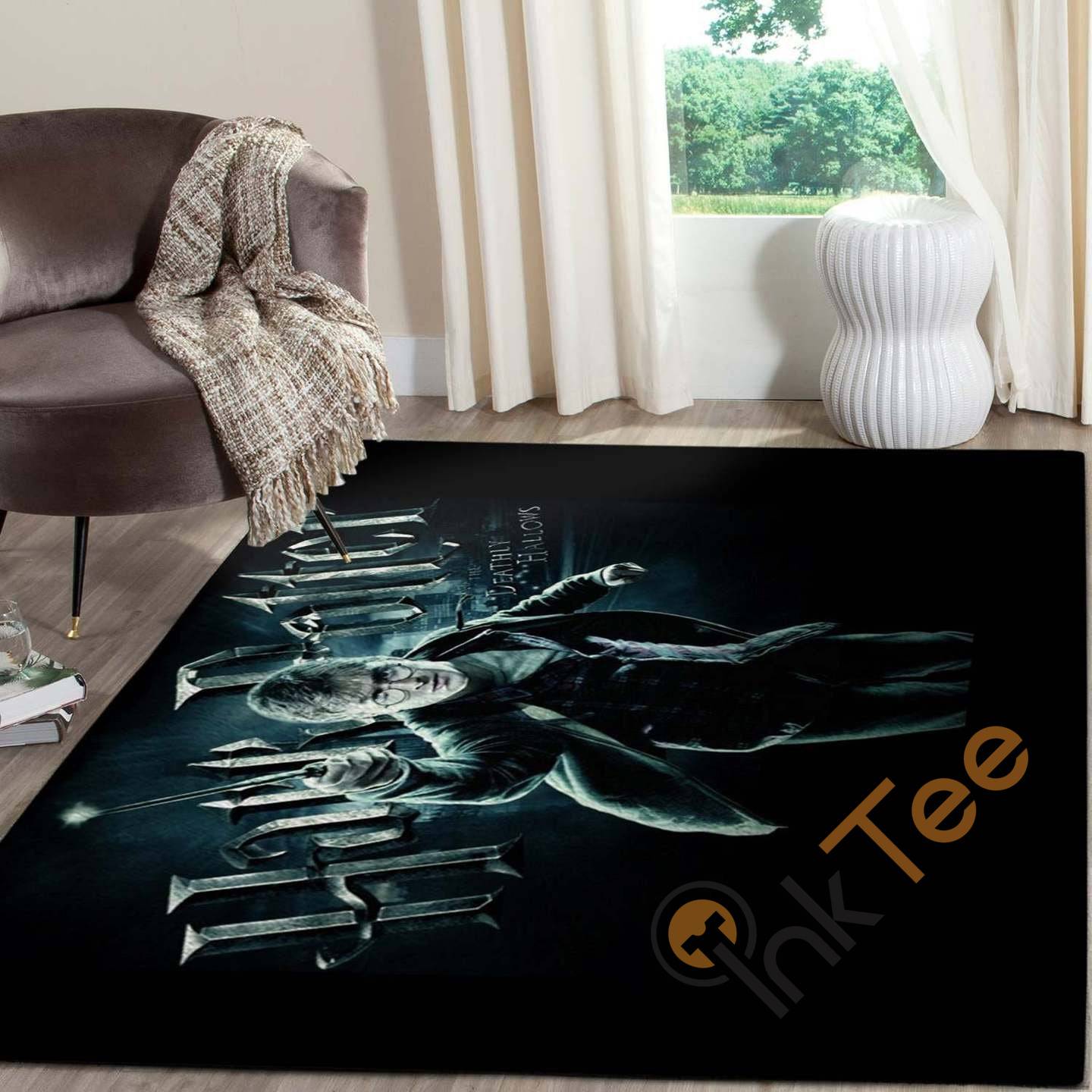 Harry Potter And Deathly Hallows Carpet Living Room Floor Decor Gift For Potter’s Fan Rectangle Rug