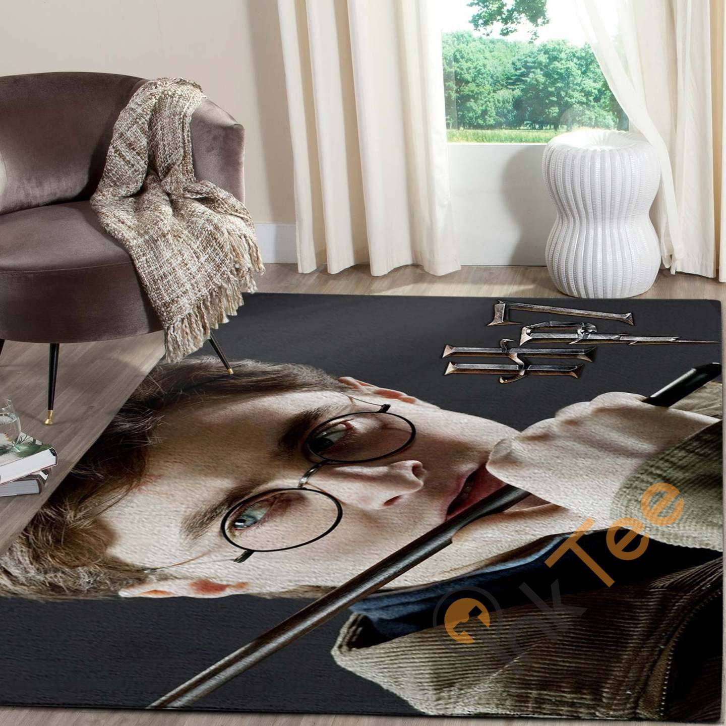 Harry Potter And Magic Wand Carpet Living Room Floor Decor Gift For Potter’s Fan Collection Hermione Rectangle Rug