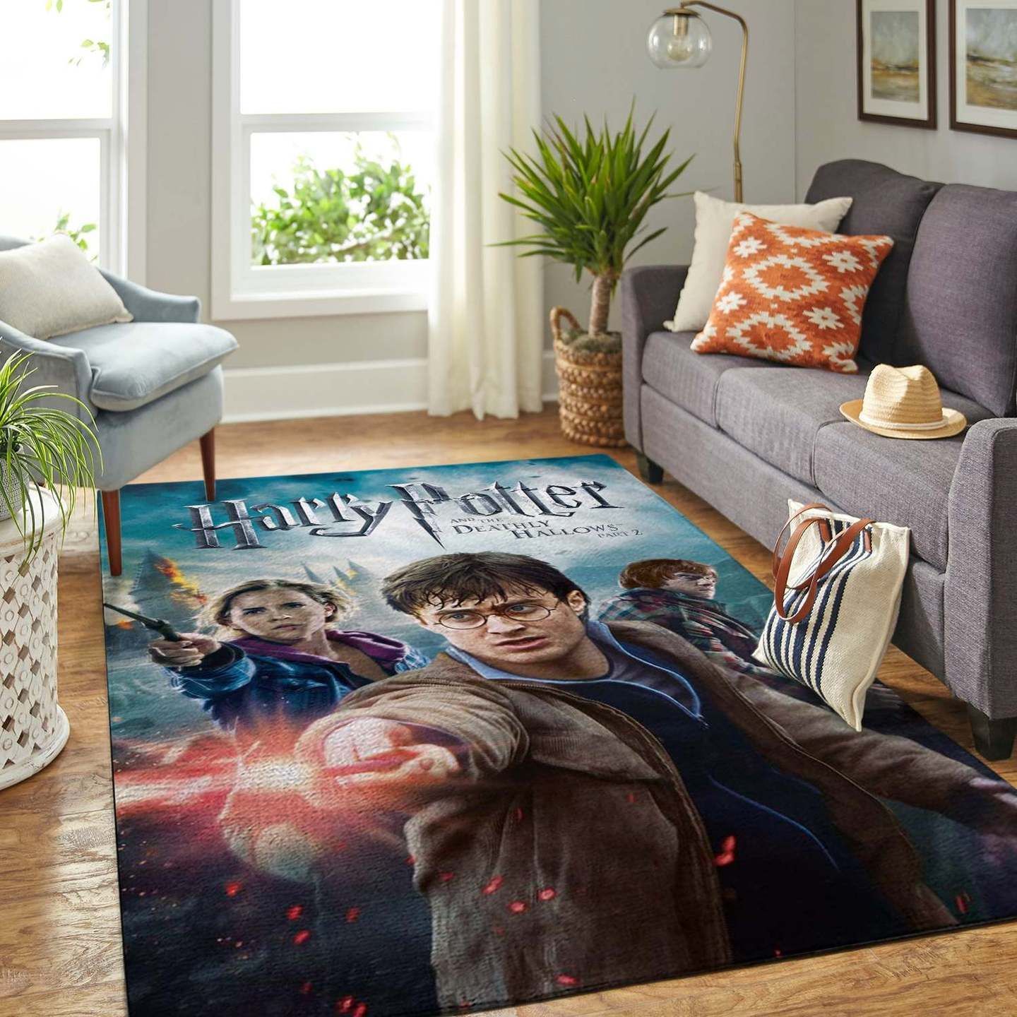 Harry Potter And The Deathly Hallows Rectangle Rug – Custom Size And Printing