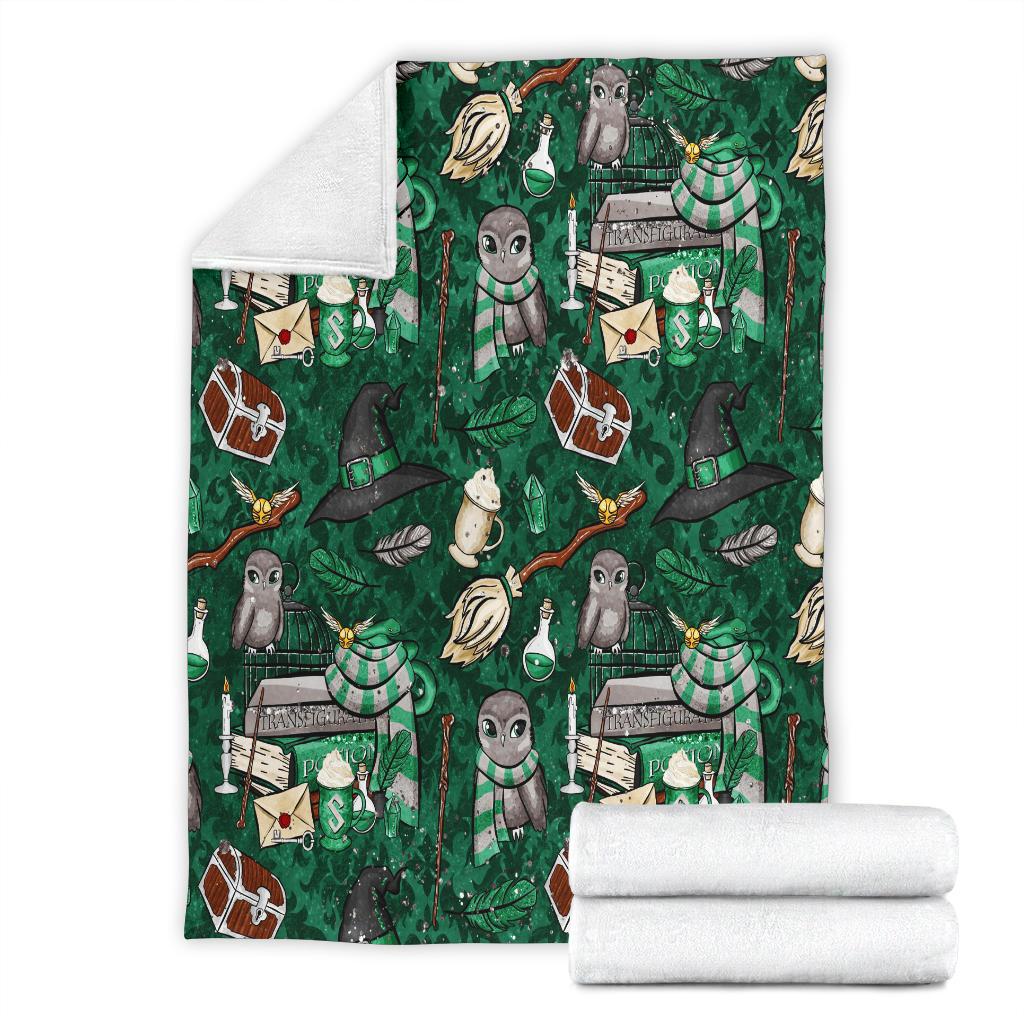 Harry Potter Green Sherpa Blanket Cozy Blanket Fleece Blanket