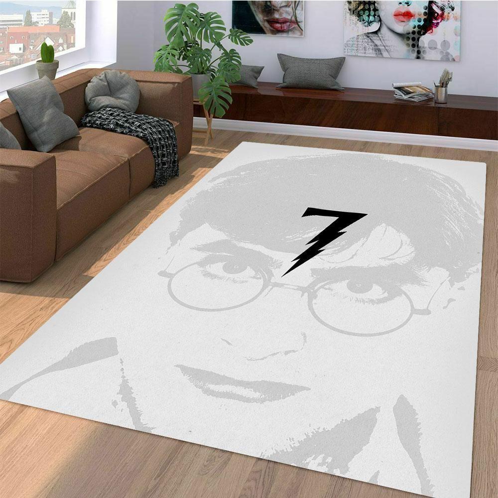 Harry Potter Monochrome Rectangle Rug – Custom Size And Printing
