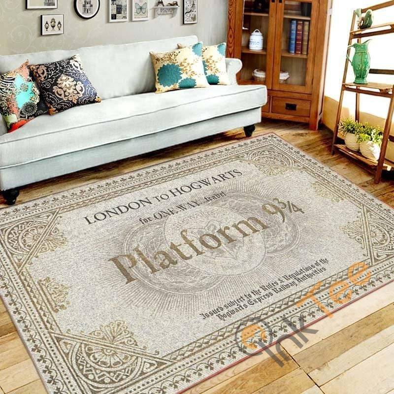 Harry Potter Plat Form 3/4 Carpet Train Tickets Living Room Floor Decor Gift For Potter’s Fan Rectangle Rug