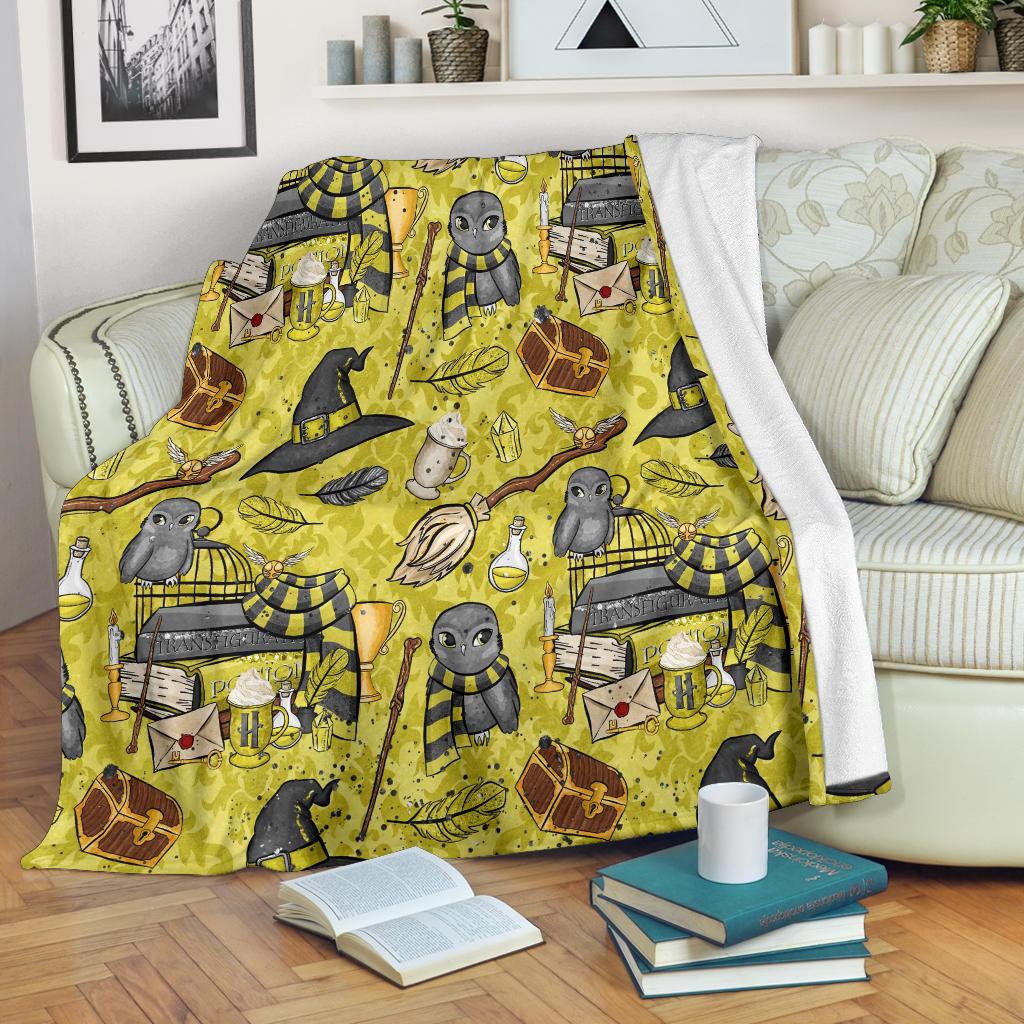Harry Potter Yellow Sherpa Blanket Cozy Blanket Fleece Blanket