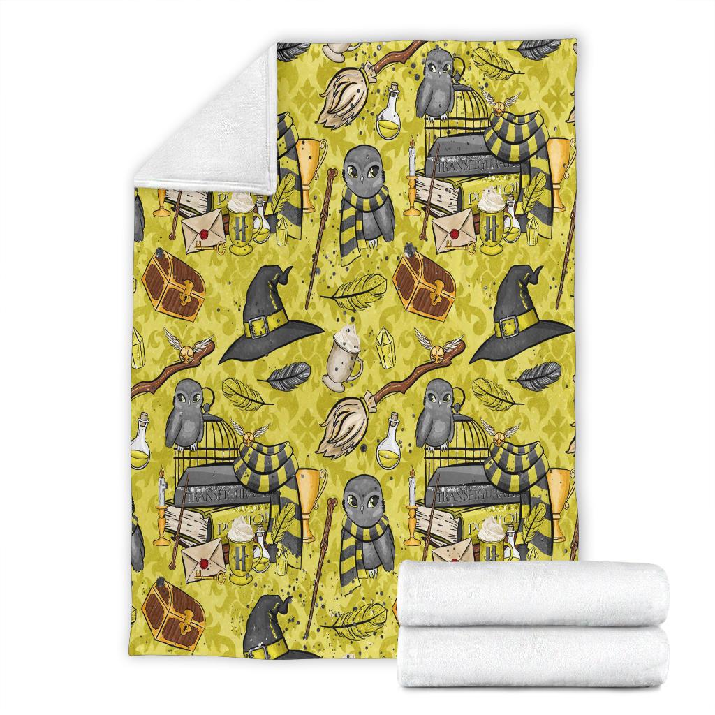 Harry Potter Yellow Sherpa Blanket Cozy Blanket Fleece Blanket