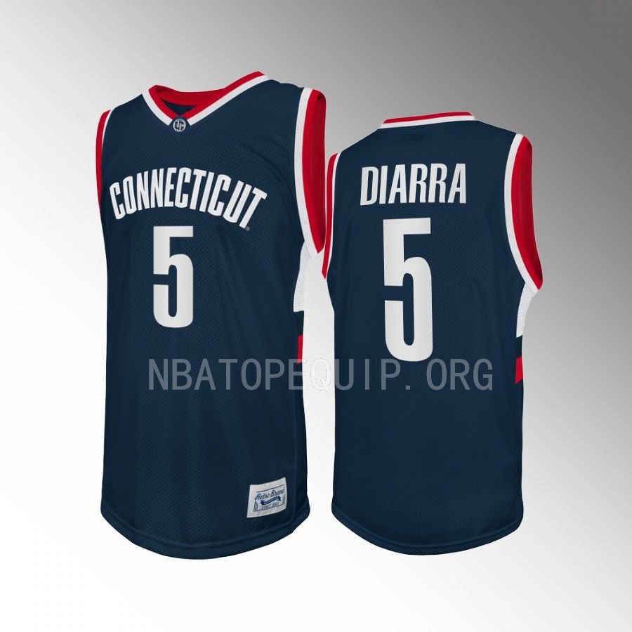 Hassan Diarra UConn Huskies Navy Jersey 2022-23 Retro