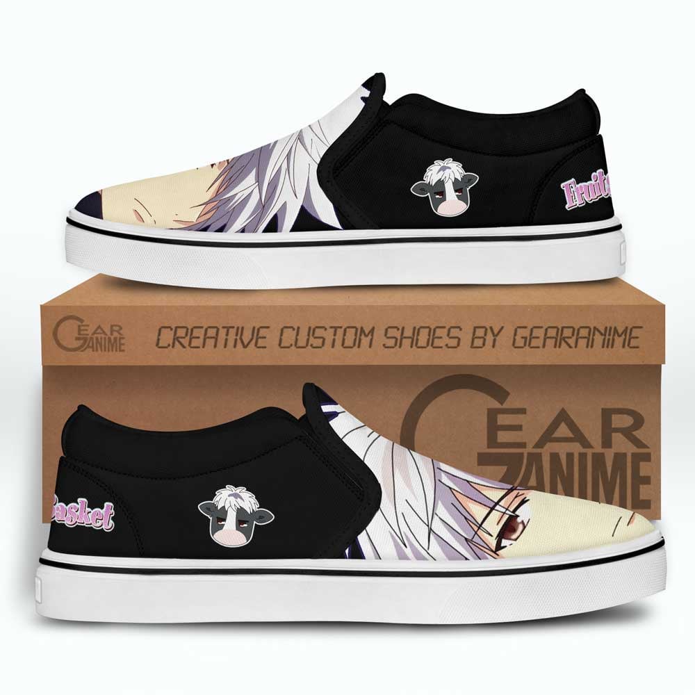 Hatsuharu Souma Slip-On Shoes Canvas Custom Anime Fruit Basket Shoes