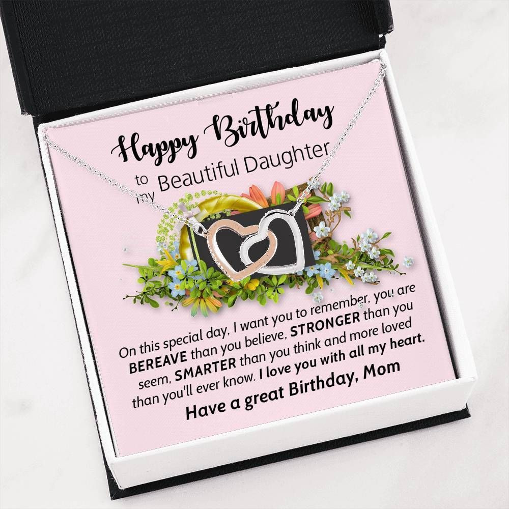 Have A Great Birthday Mom Interlocking Hearts Necklace For Mom