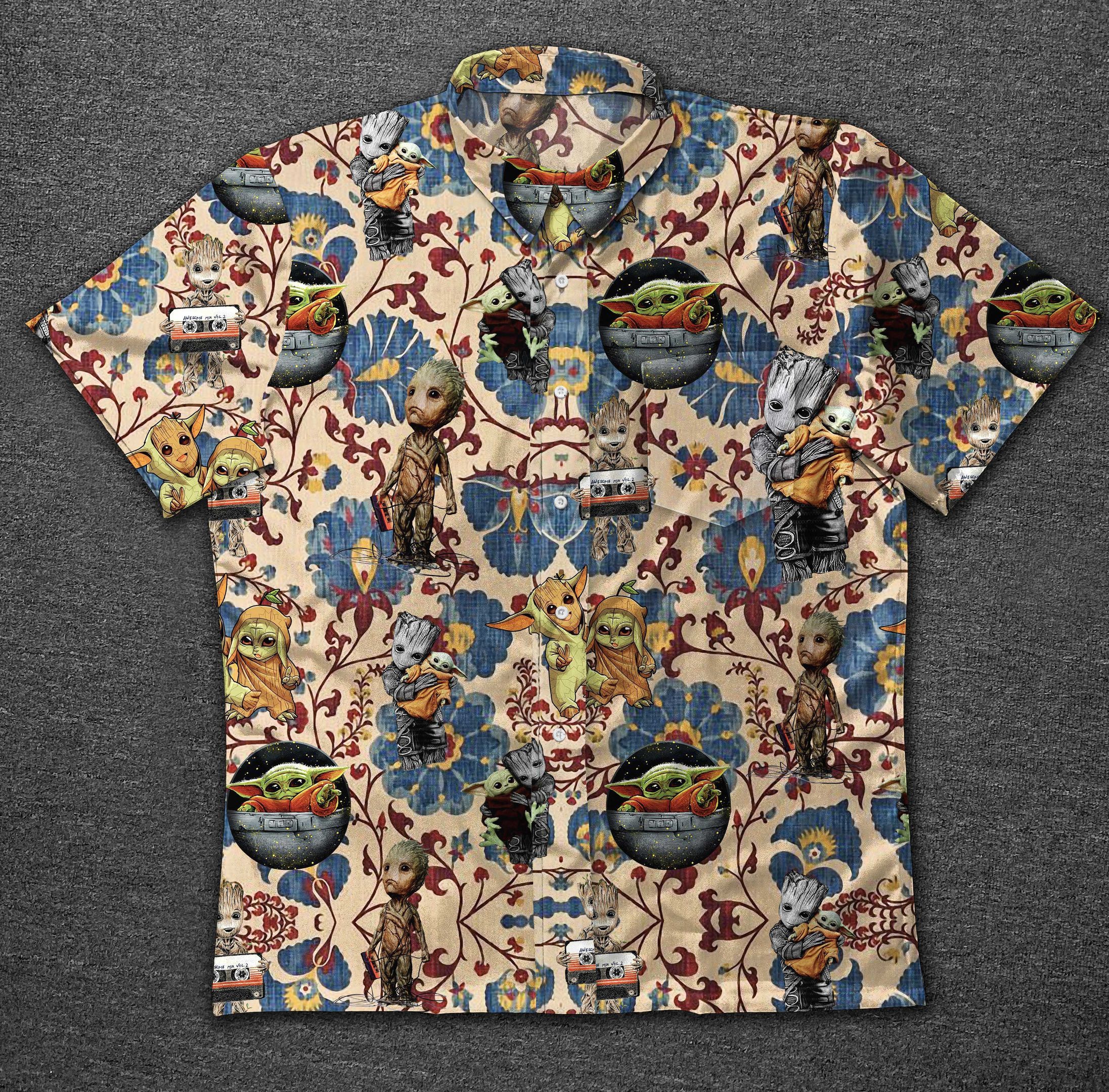 Hawaii Shirt Groot Vintage Cotton Mens