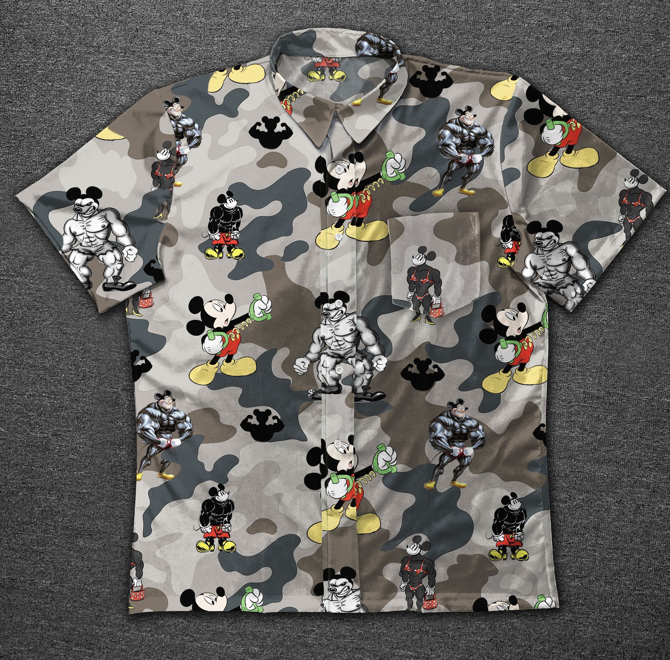 Hawaii Shirt Gym Mickey Vintage Cotton