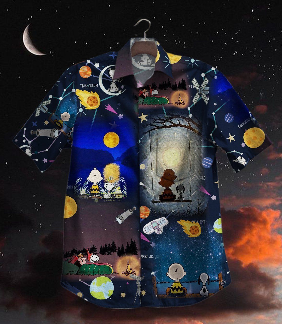 Hawaii Shirt Hot Dog Astronomy Vintage