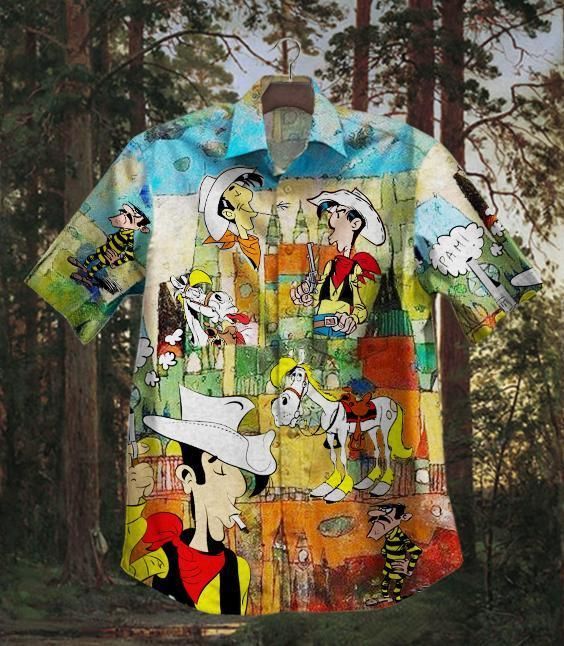 Hawaii Shirt Hot Lucky Luke Cowboy Vintage