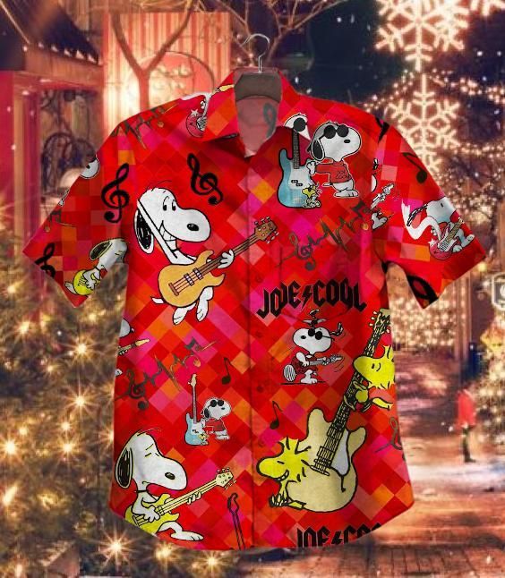 Hawaii Shirt Hot Snoopy Guitar Vintage