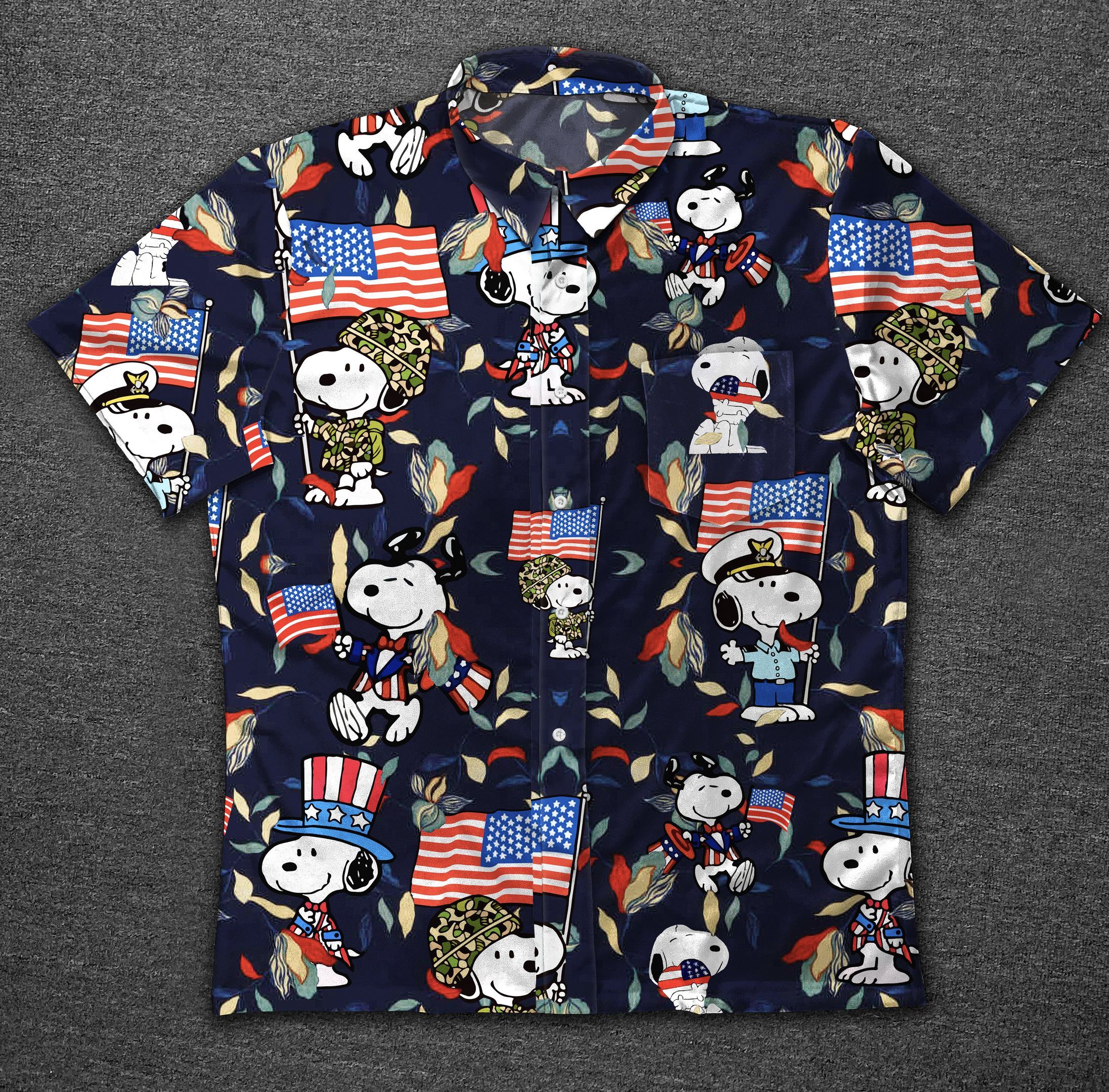 Hawaii Shirt Independence Day Snoopy Vintage Cotton