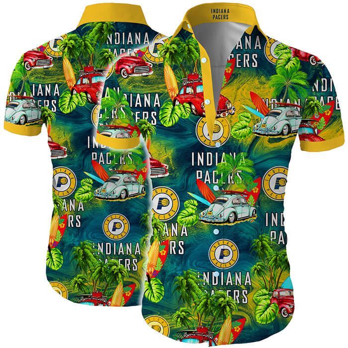 Hawaii Shirt Indiana Pacers Hawaiian Shirt Tropical Flower Slim Fit Body
