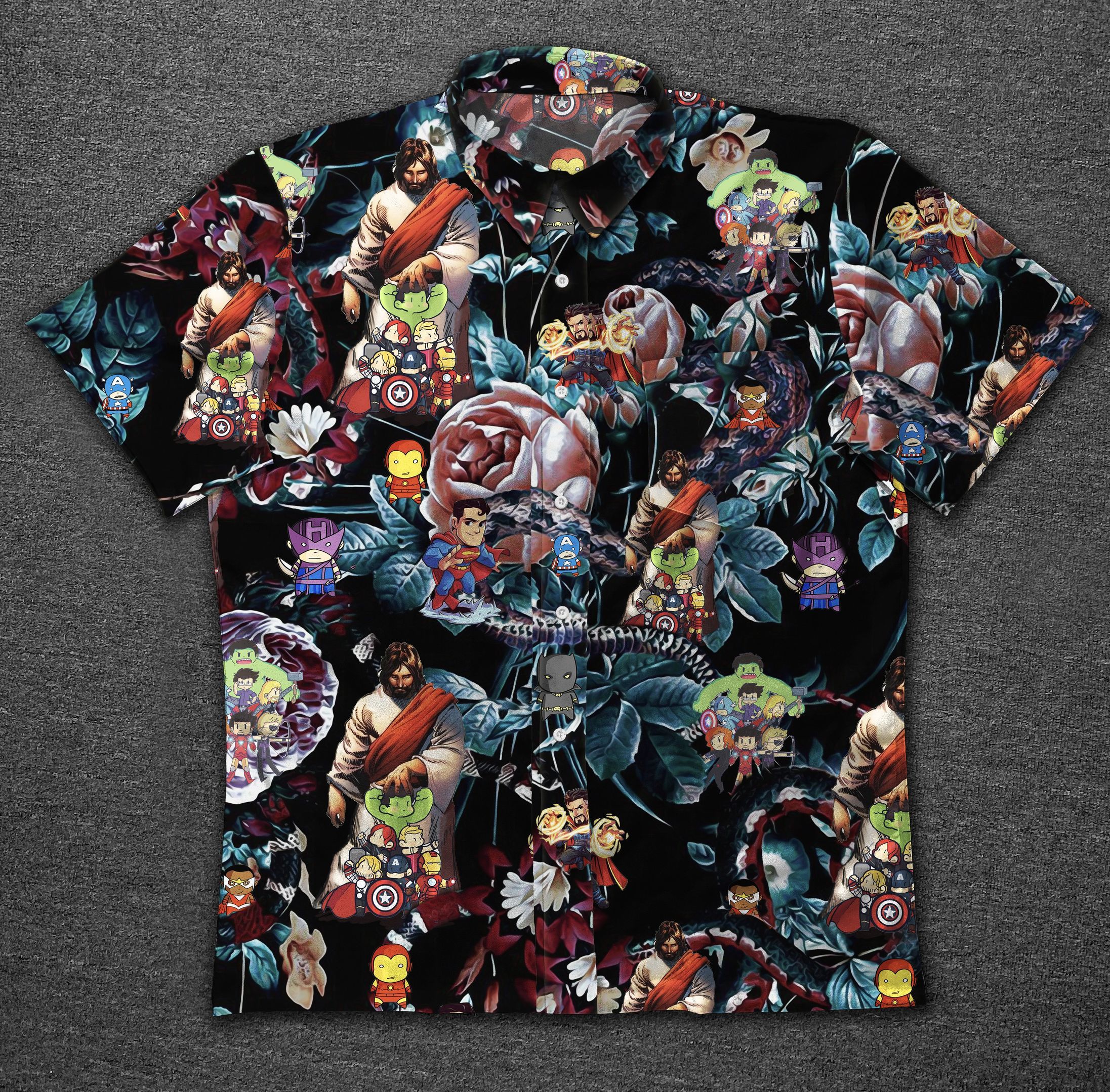 Hawaii Shirt Jesus Marvel Vintage Cotton