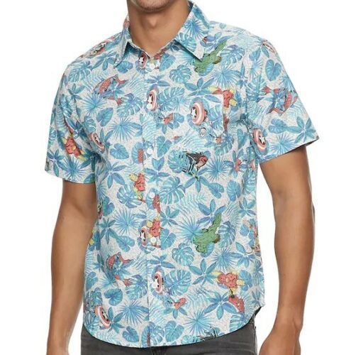 Hawaii Shirt Marvel Avengers Superhero Hawaiian Tropical Luau Button Front Shirt Mens