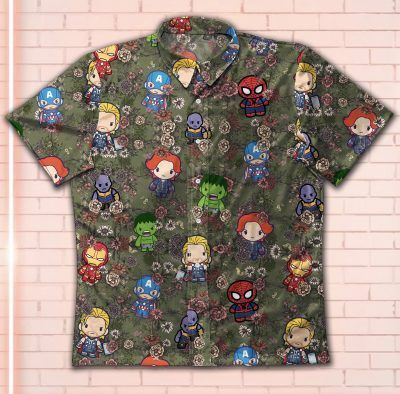 Hawaii Shirt Marvel Vintage Cotton Mens