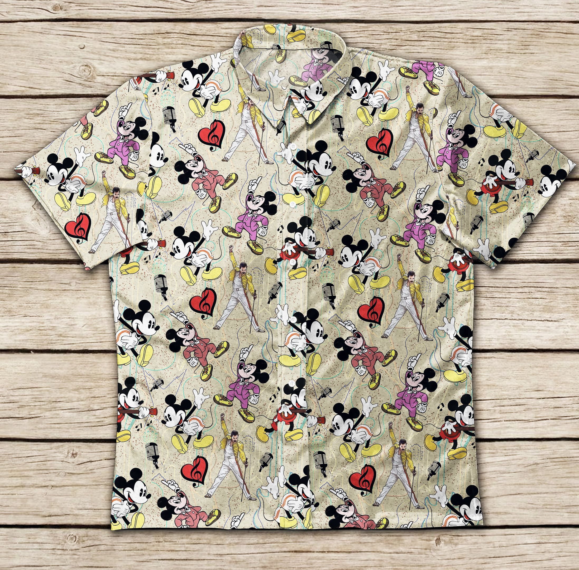 Hawaii Shirt Mickey And Queen Vintage