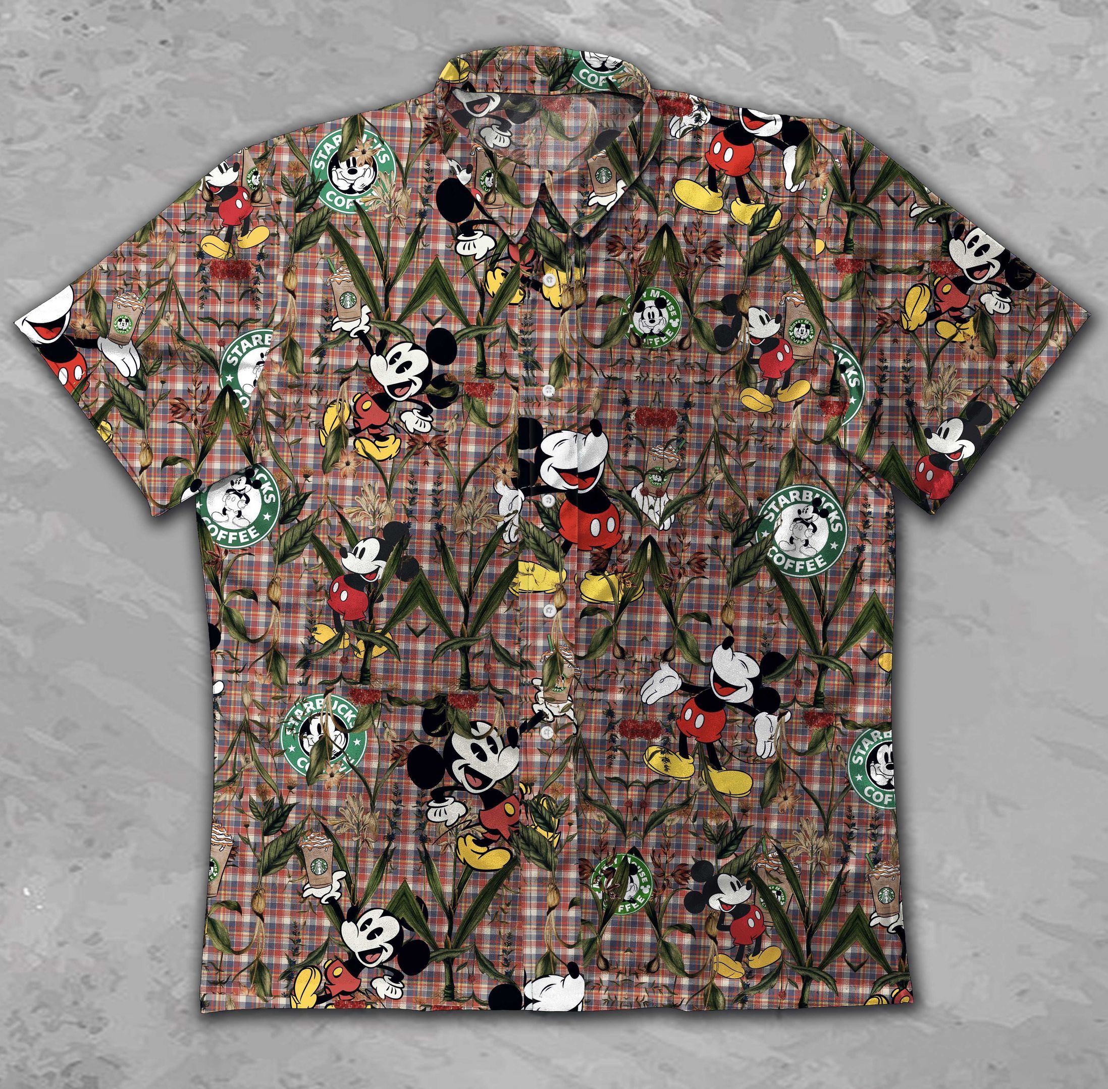Hawaii Shirt Mickey Loves Starbuck Vintage