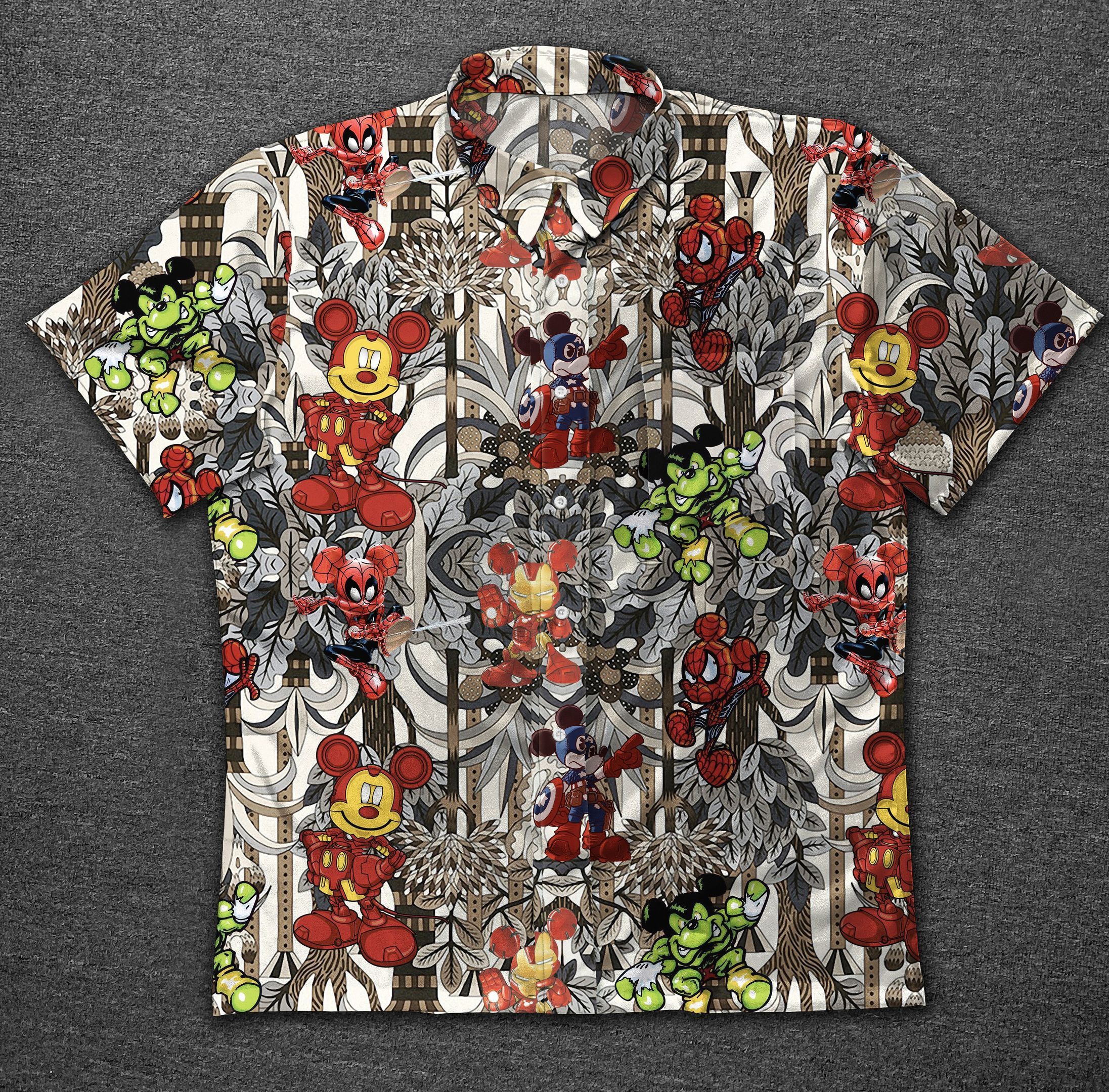 Hawaii Shirt Mickey Vintage Cotton Mens