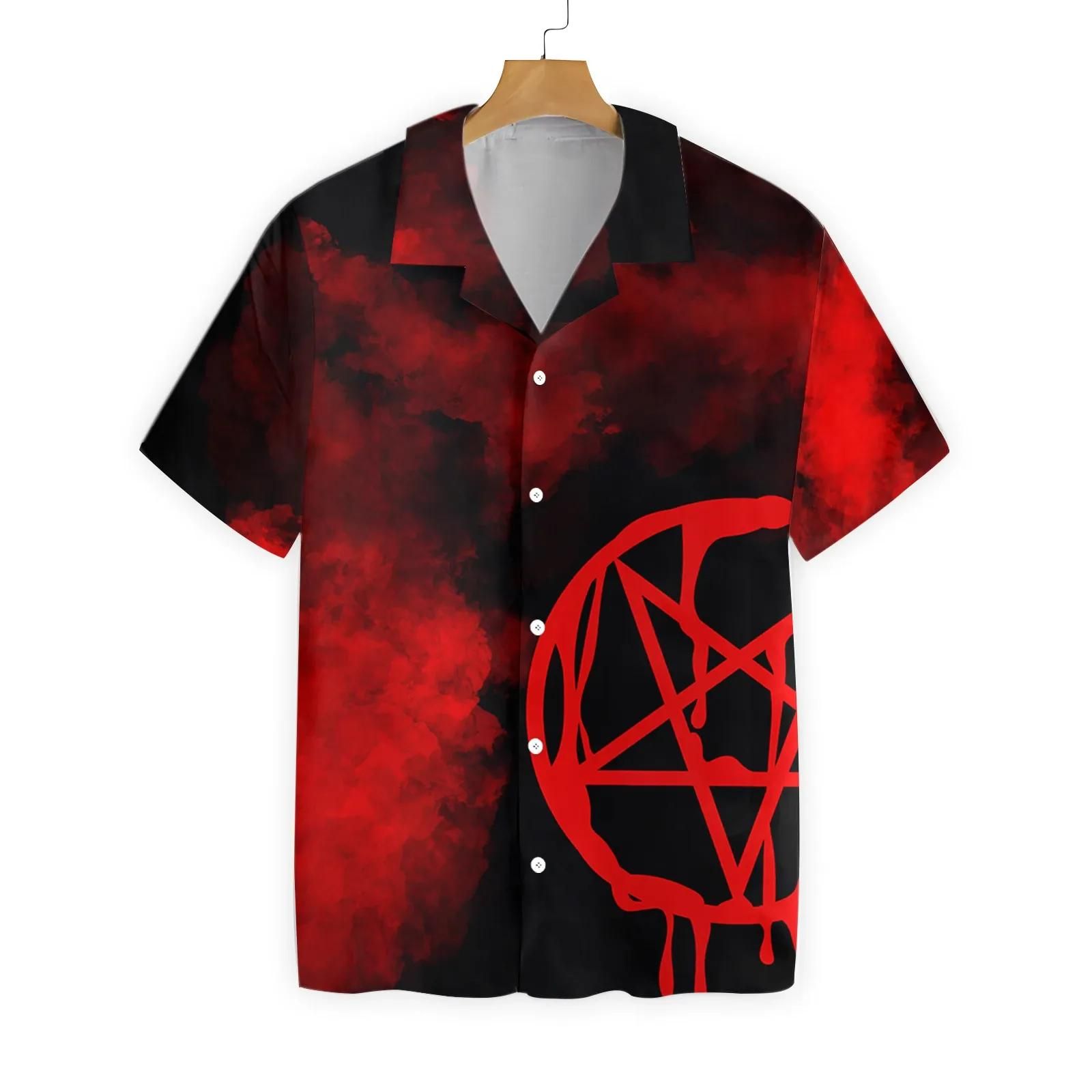 Hawaii Shirt Pentagram Satanic Goth Gothic