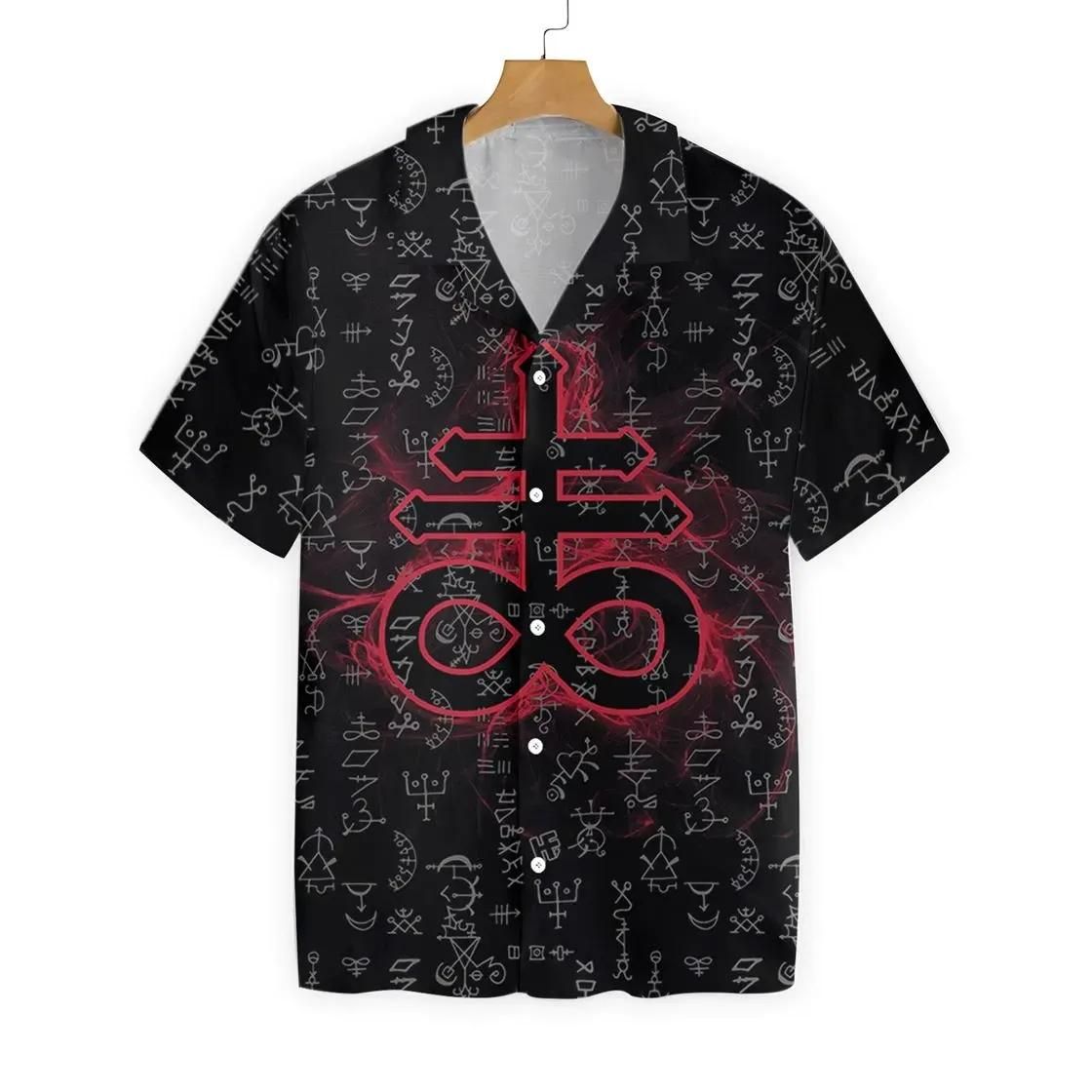Hawaii Shirt Satanism Magic Circle 666 Sign