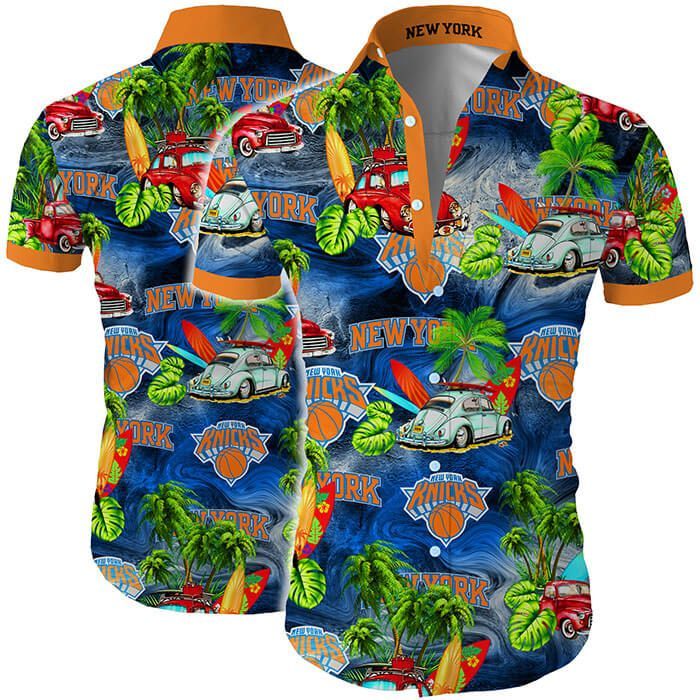Hawaii Shirt Slim Fit Body New York Knicks Hawaiian Shirt Tropical Flower Slim Fit Body