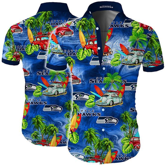 Hawaii Shirt Slim Fit Body Seattle Seahawks Hawaiian Shirt Tropical Flower Slim Fit Body