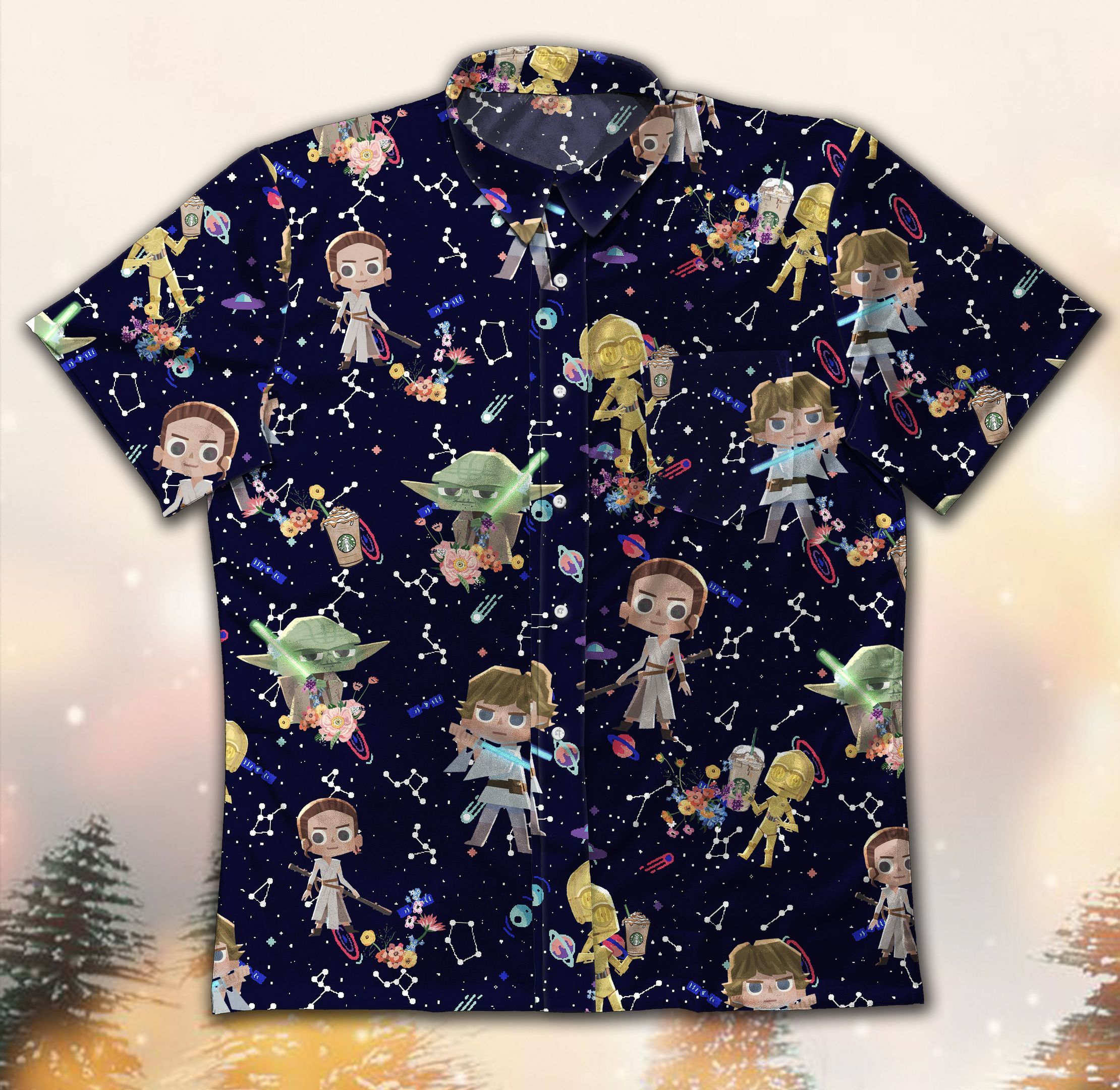 Hawaii Shirt Star Wars Starbucks Vintage
