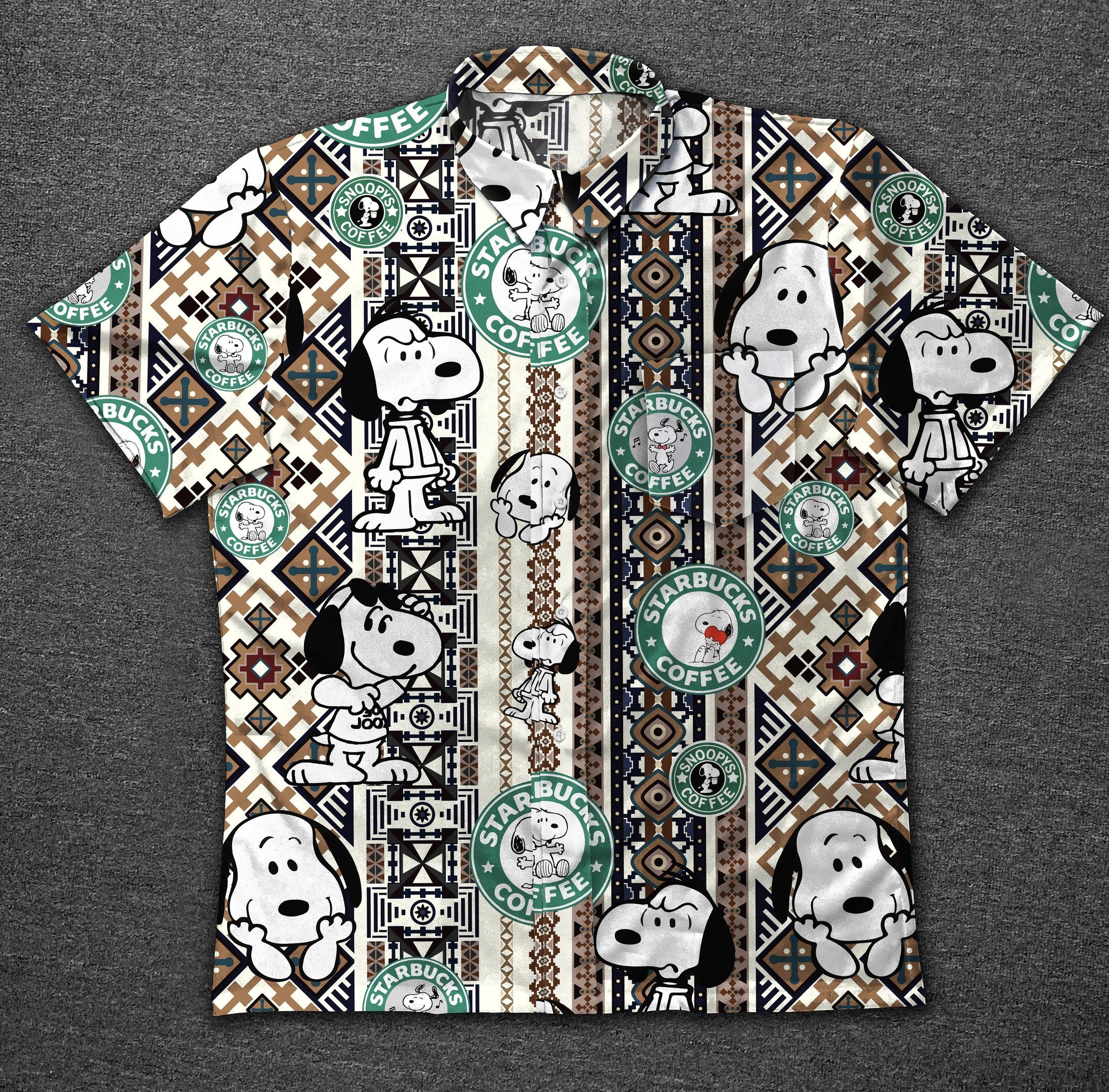 Hawaii Shirt Starbucks Snoopy Vintage Cotton