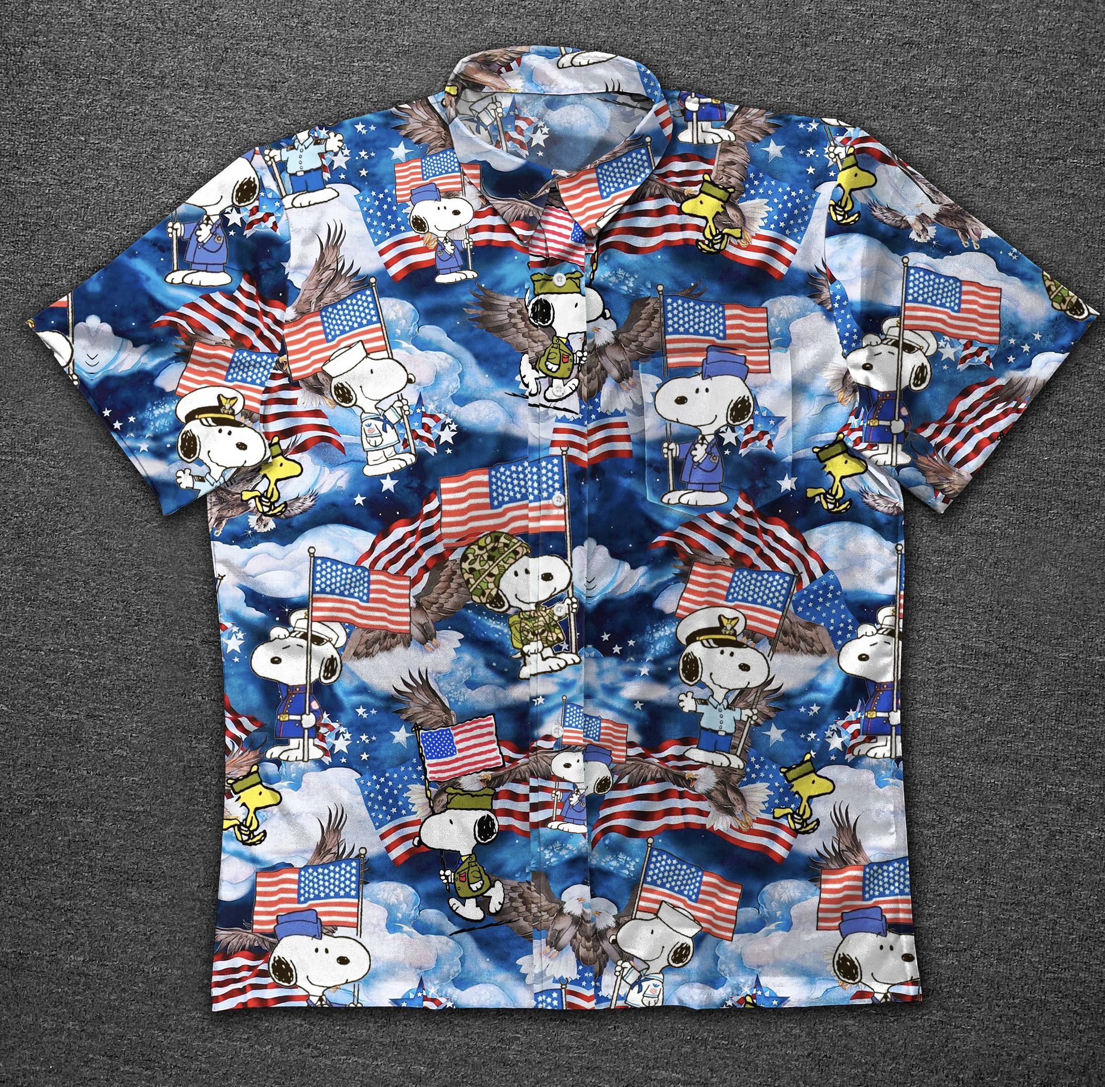 Hawaii Shirt Veteran Snoopy Vintage Cotton