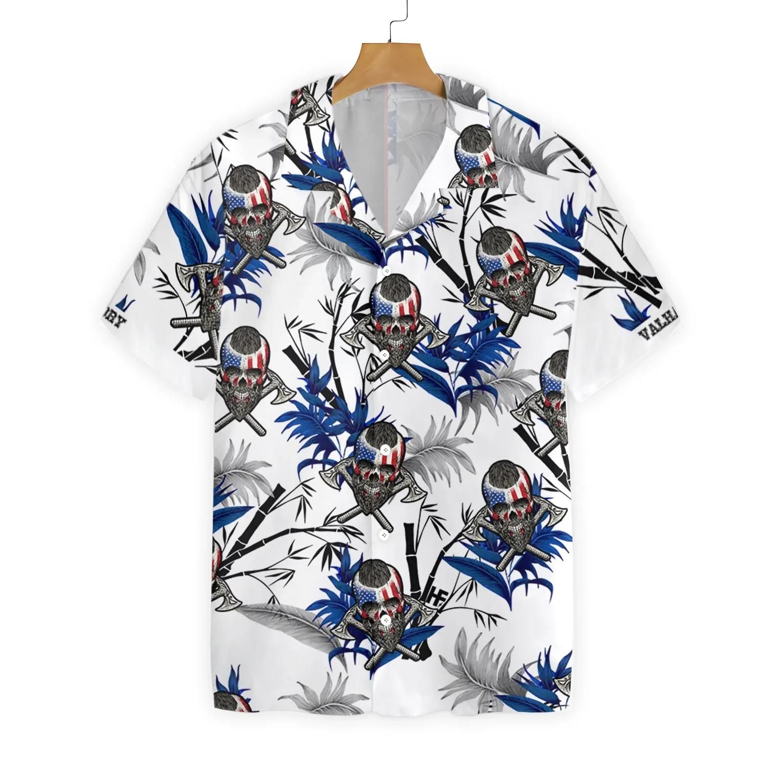 Hawaii Shirt Victory Or Valhalla Viking White