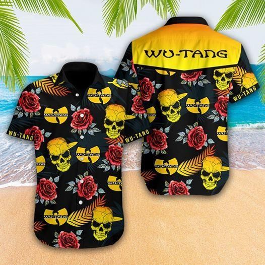 Hawaii Shirt Wu Tang Skull Roses