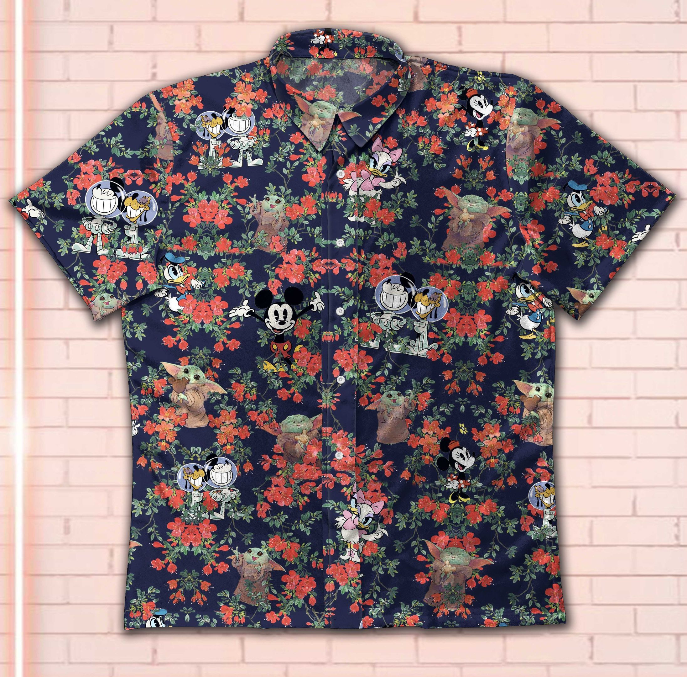 Hawaii Shirt Yoda And Mickey Vintage