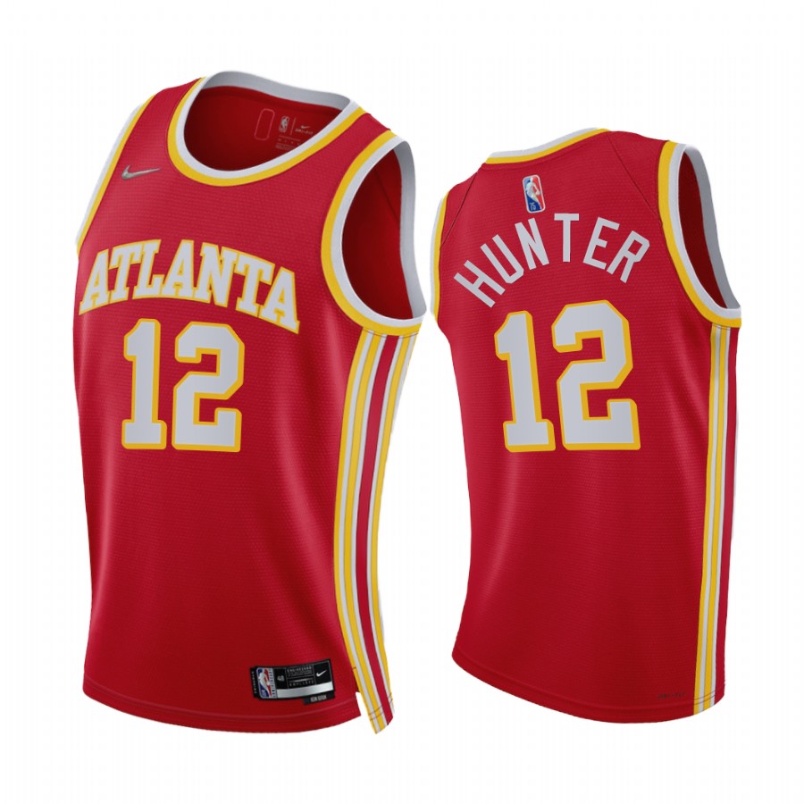 Hawks De'Andre Hunter Icon Edition Red 2021-22 Jersey 75th Season Diamond