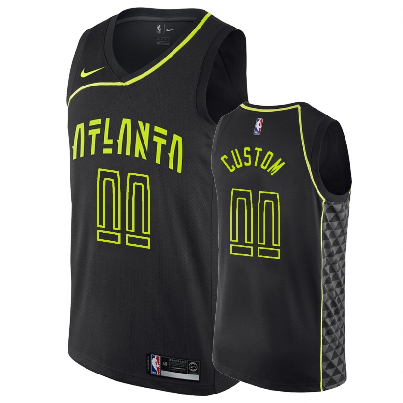 Hawks Male Custom #00 City Black Jersey